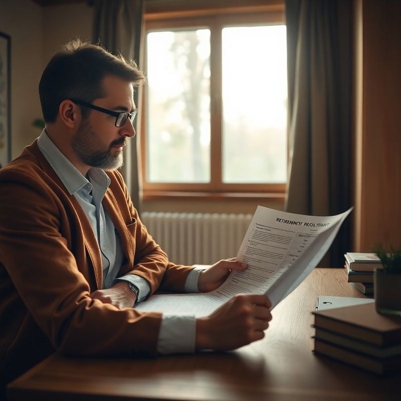 Consultant AdvisoryTrajectory analizând un plan de pensionare tipărit la un birou de lemn cu lumină naturală